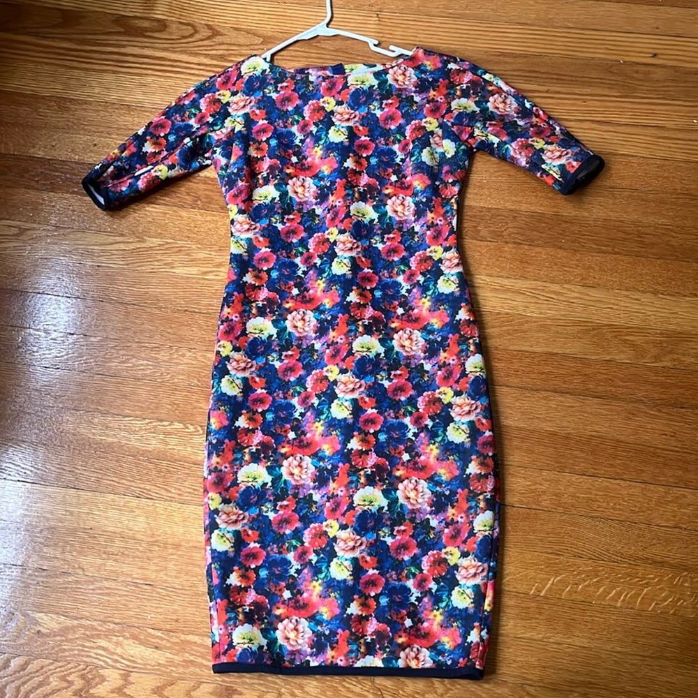 Carmen Bodycon Flower Floral Dress XS